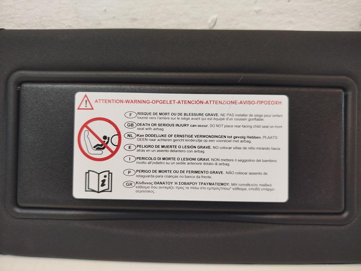 Citroen DS3 Sport Chic Sonnenblende vorn rechts Beifahrerseite schwarz Spiegel