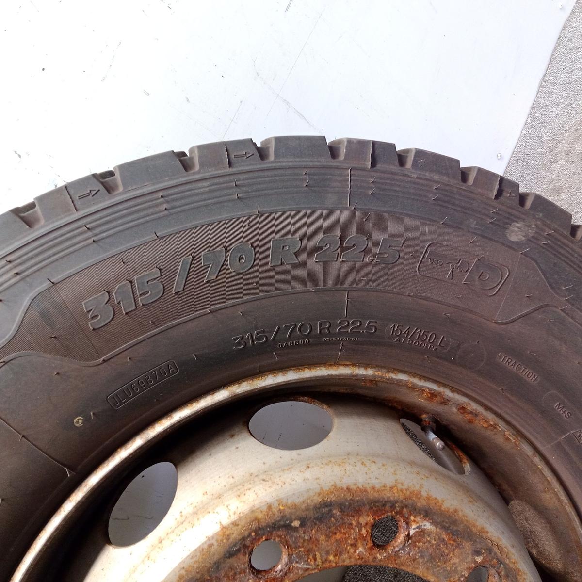 4 Komplettr&auml;der Reifen Antriebsachse 315/70R22.5 Michelin X Multi HD M&S aus 2023