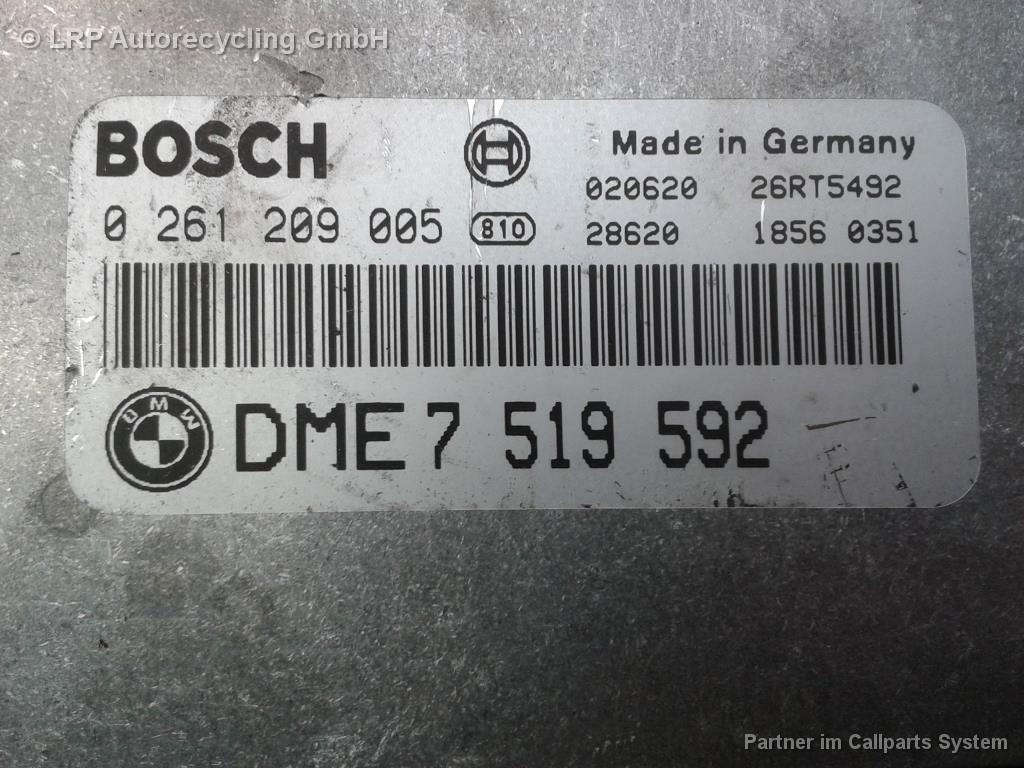 BMW 3er Compact E46 BJ2002 Steuergerät Motor 7519592 Bosch 0261209005