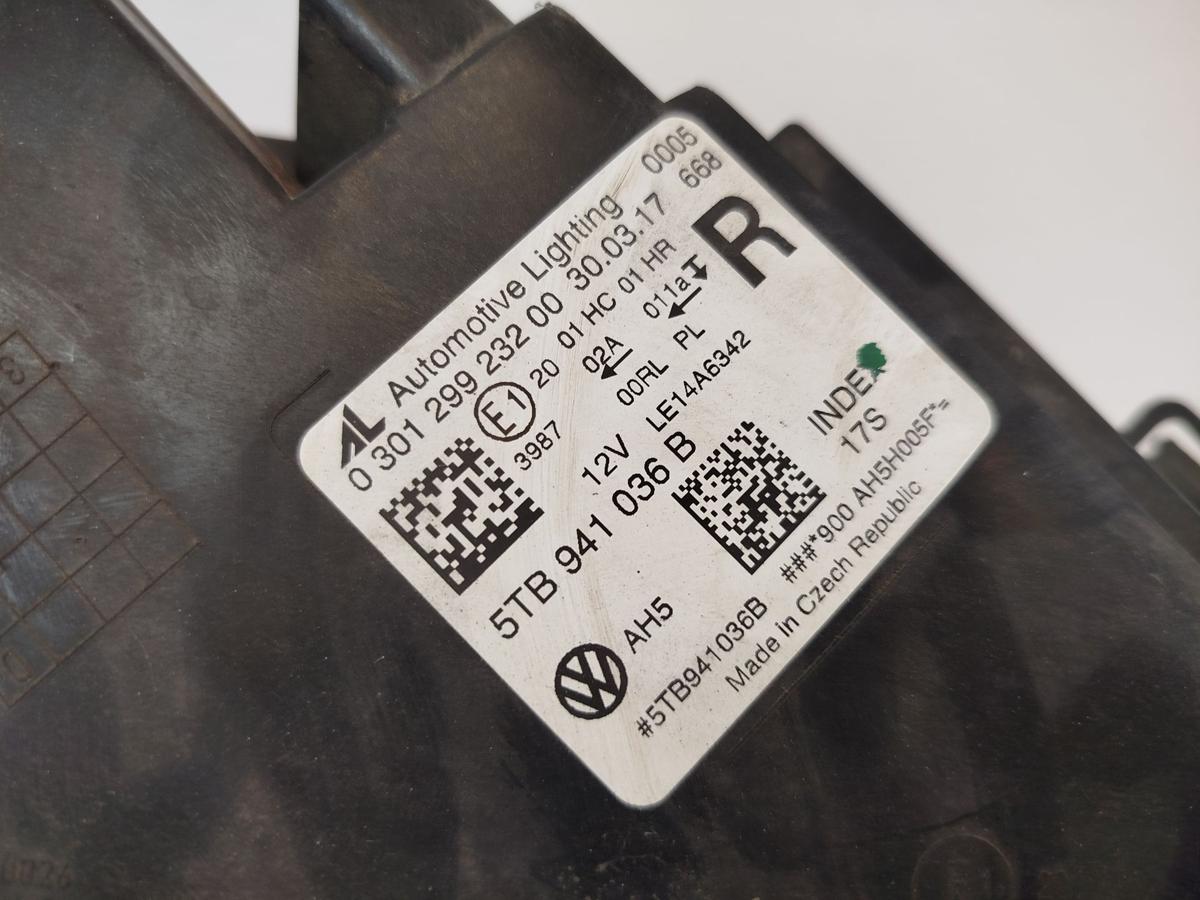 VW Touran 5T Scheinwerfer Hauptscheinwerfer vorn rechts LED TEXT BILDER