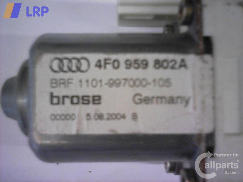 MOTOR FENSTERHEB H R; Fensterheber Motor HR; A6 (4F, 04/04-); LIMOUSINE/AVANT/ALLROAD; 4F0959802A; 4F0959802A