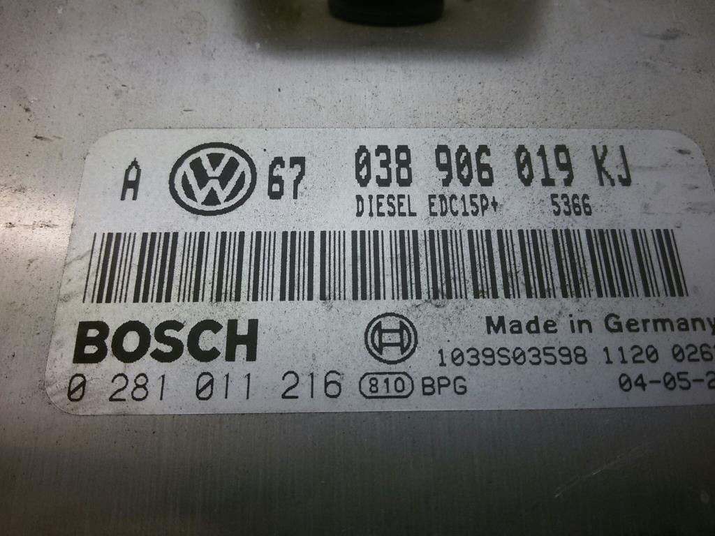 VW Bora 1J 038906019KJ Steuergerät Motor 1.9TDI 96kw ASZ BJ2004