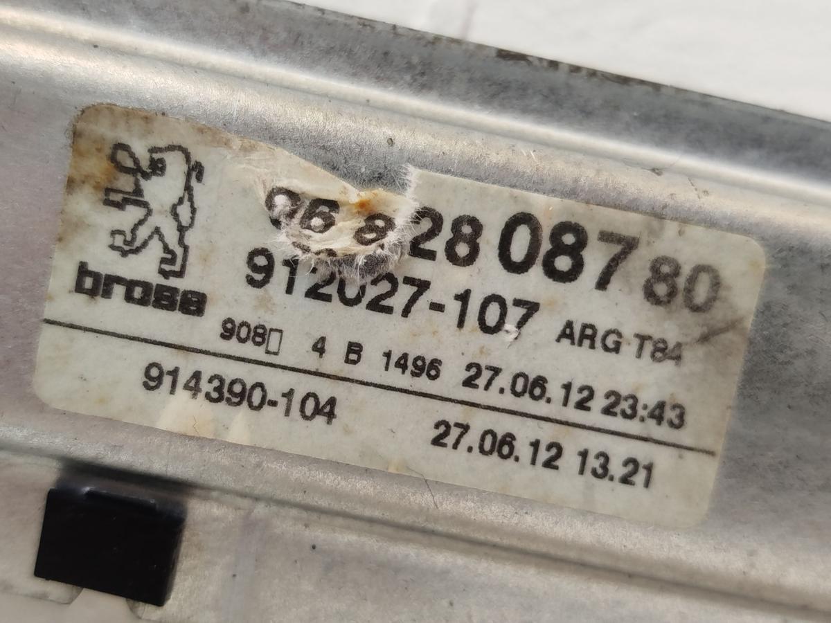 Peugeot 3008 I Typ 0U Fensterheber hinten links elektr Motor und Hebermechanik