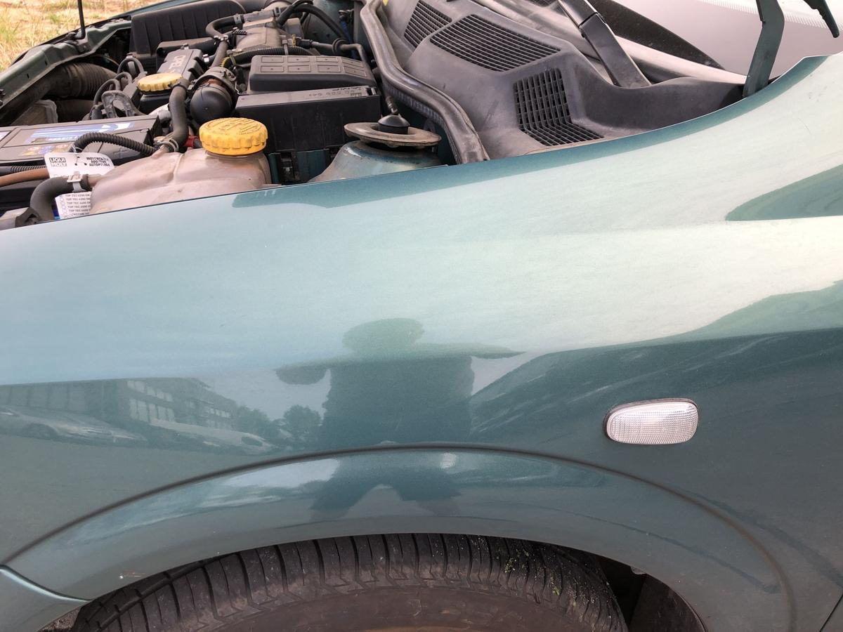 Opel Astra G Kotfl&uuml;gel vorn links Fahrerseite Seitenwand 3GU Jadegr&uuml;n