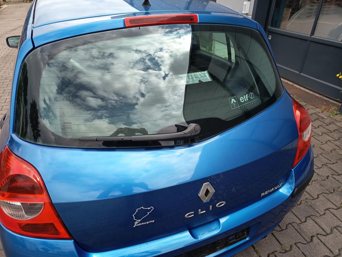 Renault Clio III orig Heckklappe mit Scheibe Kofferraum TEI45 Blau met Bj 2006