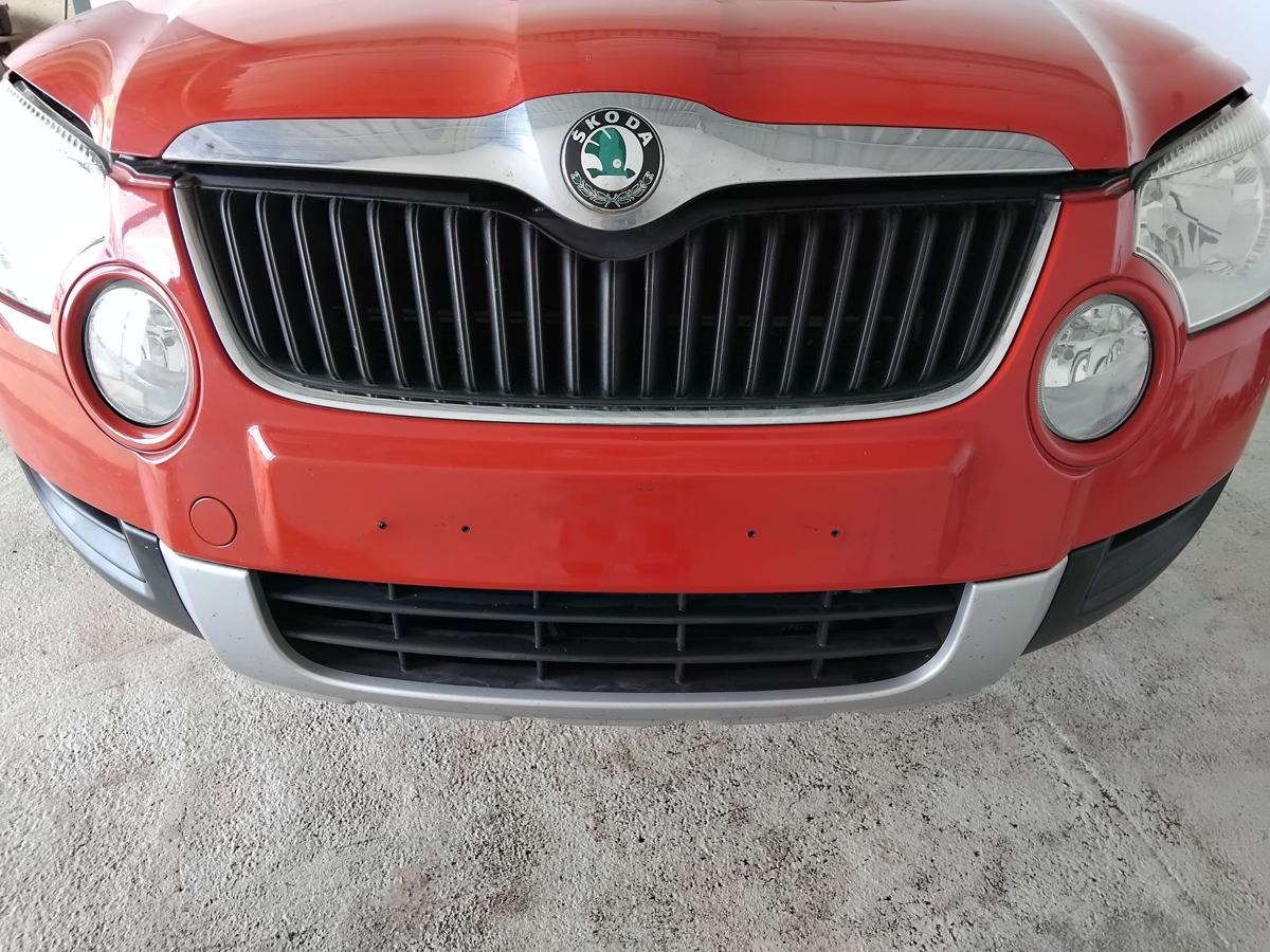 Skoda Yeti 5L original Stoßfänger Stoßstange vorn beschädigt BJ2010 LF3K Corrida Red