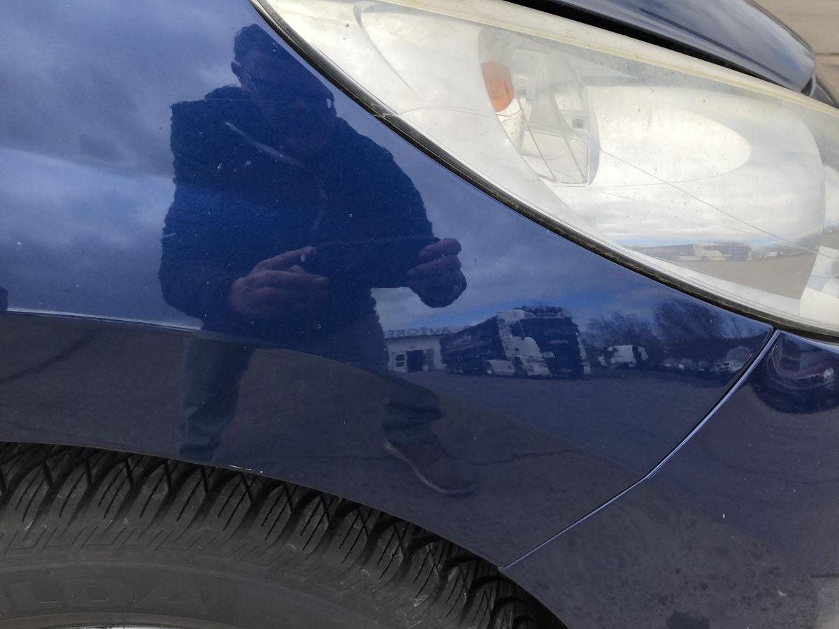 Peugeot 207SW Kotfl&uuml;gel vorn rechts Beifahrerseite Fender KPL Montebello blau