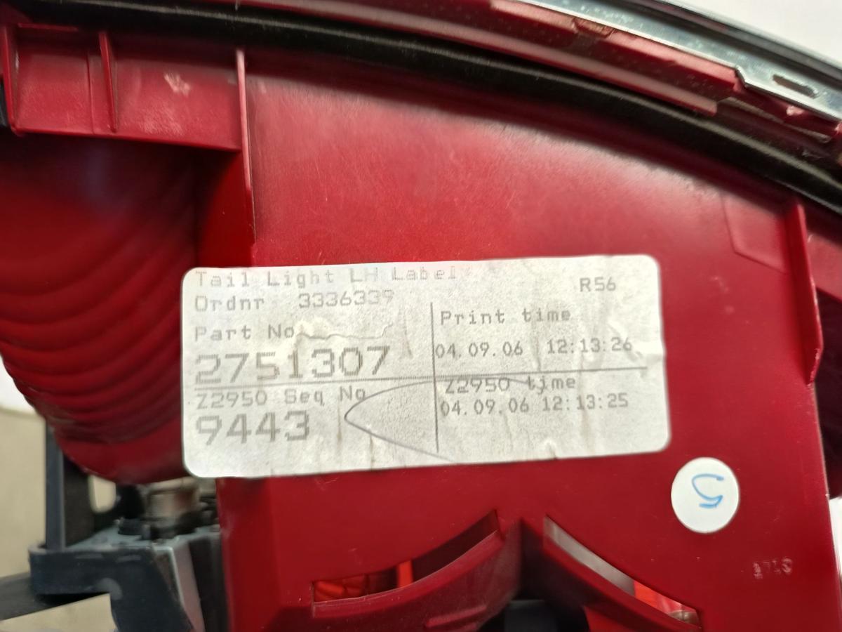 Mini II Cooper R56 original R&uuml;ckleuchte links Heck/Schluss/Licht Bj 2006