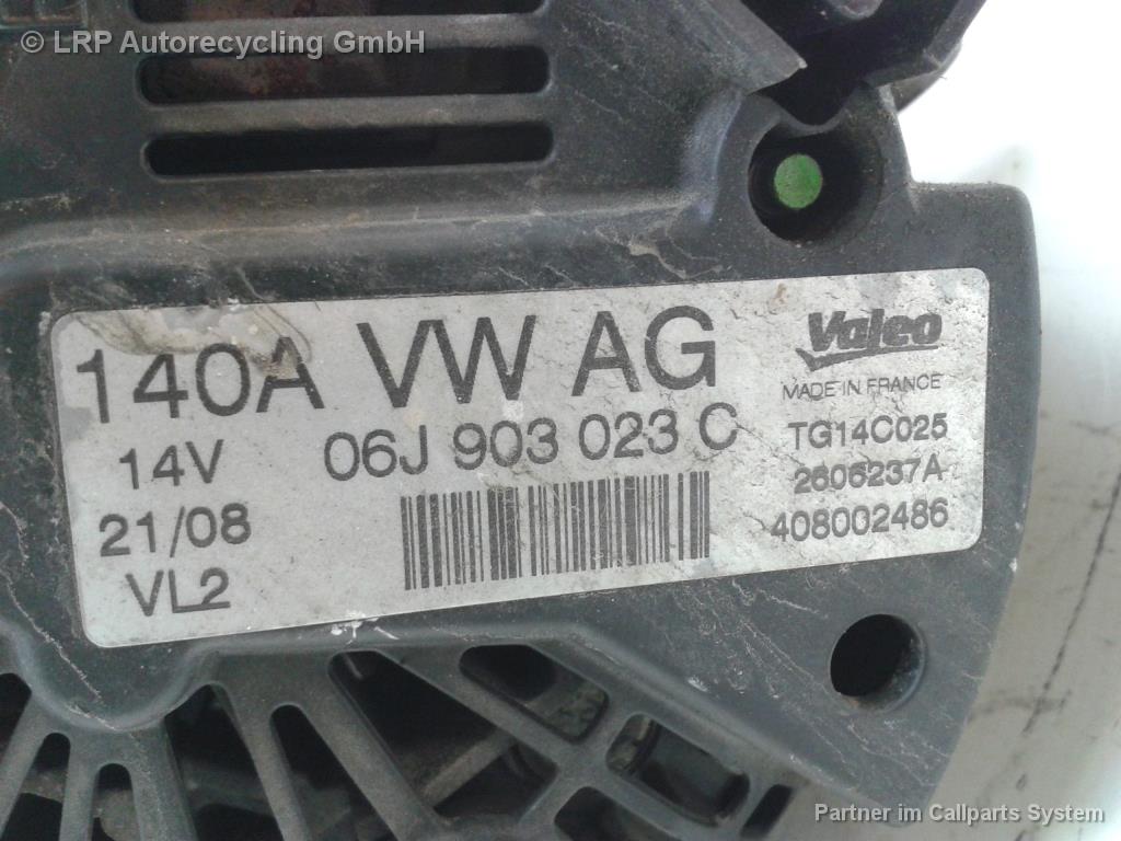 VW Passat B6 3C Lichtmaschine 140A Generator 06J903023C 2606237A VALEO BJ2009