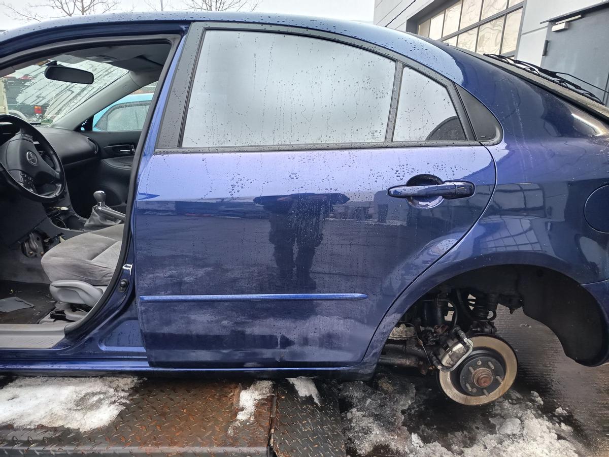 Mazda 6 GG1 orig T&uuml;r hinten links (Roh) Blau Met / vor Facelift 02-05; Bj 2002