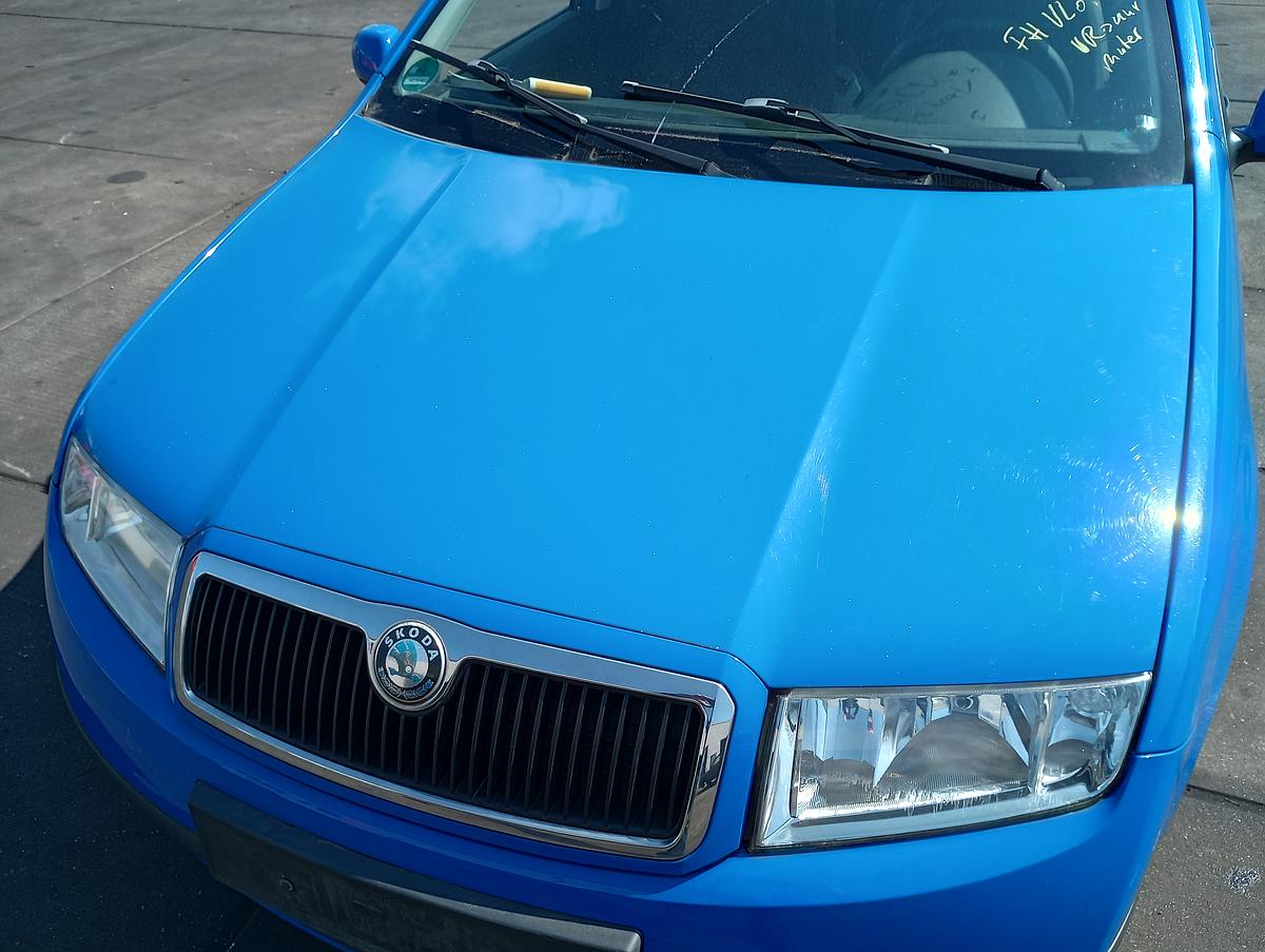 Skoda Fabia 6Y orig Motorhaube Klappe LF5M Laser Blau Bj 2004