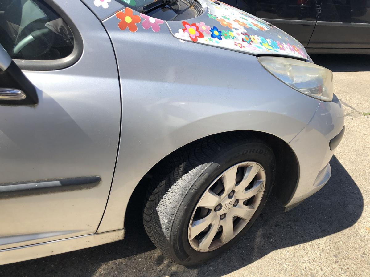Peugeot 207 WA WC Kotfl&uuml;gel vorn rechts Beifahrerseite EZR Aluminiumgrau