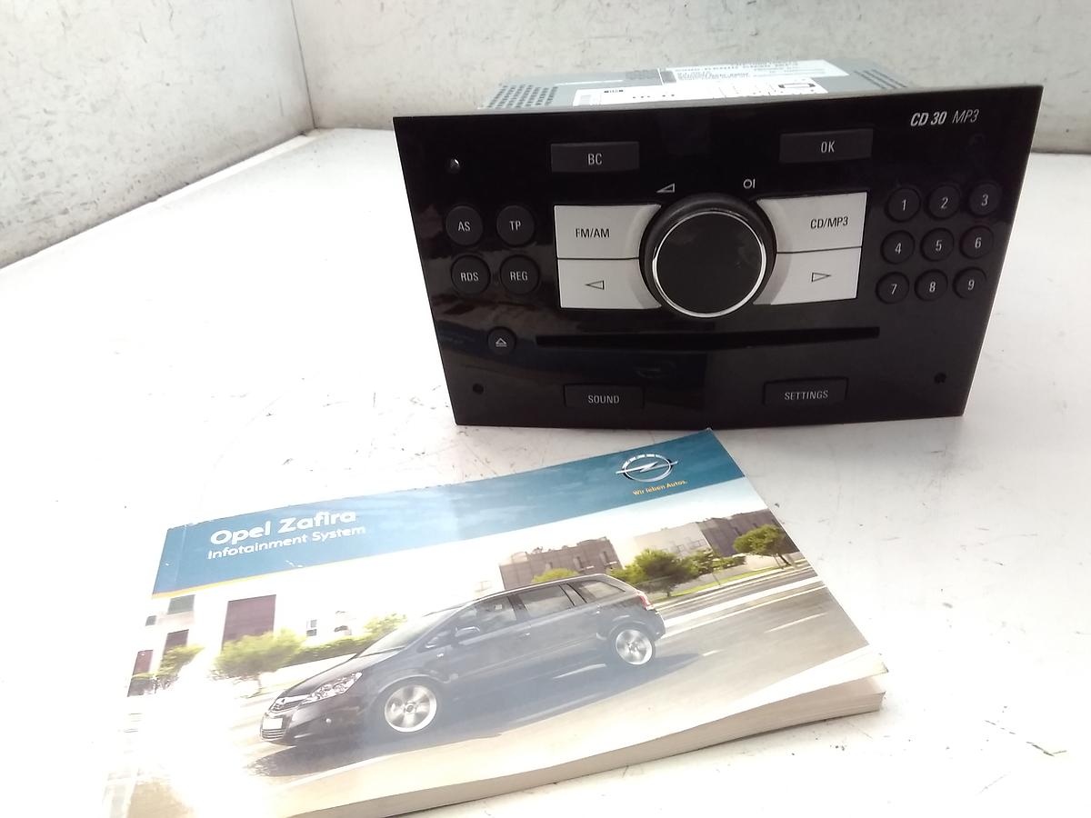 Opel Zafira B original Radio CD30 MP3 13357123 mit Bedienungsanleitung Bj.2012
