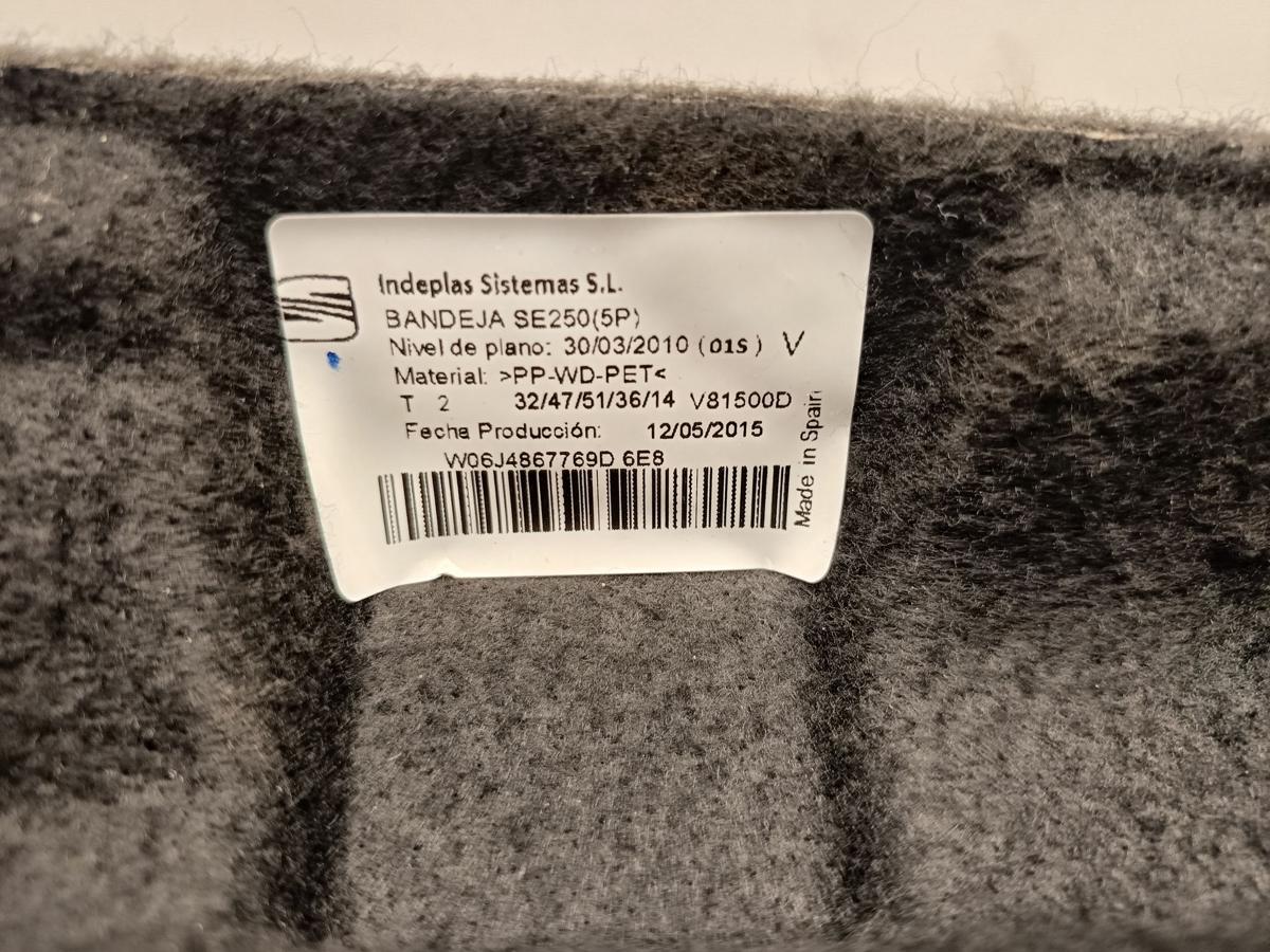 Seat Ibiza 6J Bj 2015 original Hutablage Kofferraumabdeckung schwarz