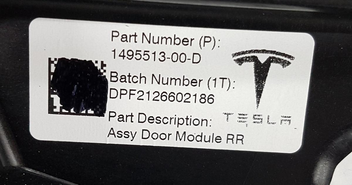 Tesla Model Y Fensterheber hinten rechts Bj22 1495513-00-D OHNE Motor