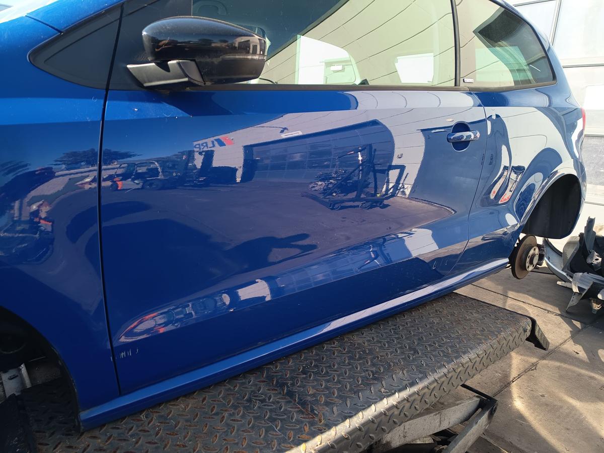 VW Polo 6R orig Tür links 3türer Fahrertür LD5E Blau Bj 2011