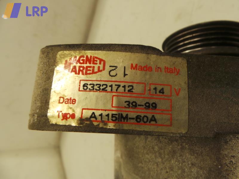 Fiat Punto 188 BJ2000 Lichtmaschine 60A 1.2 44kw 63321712 MAGNETI MARELLI