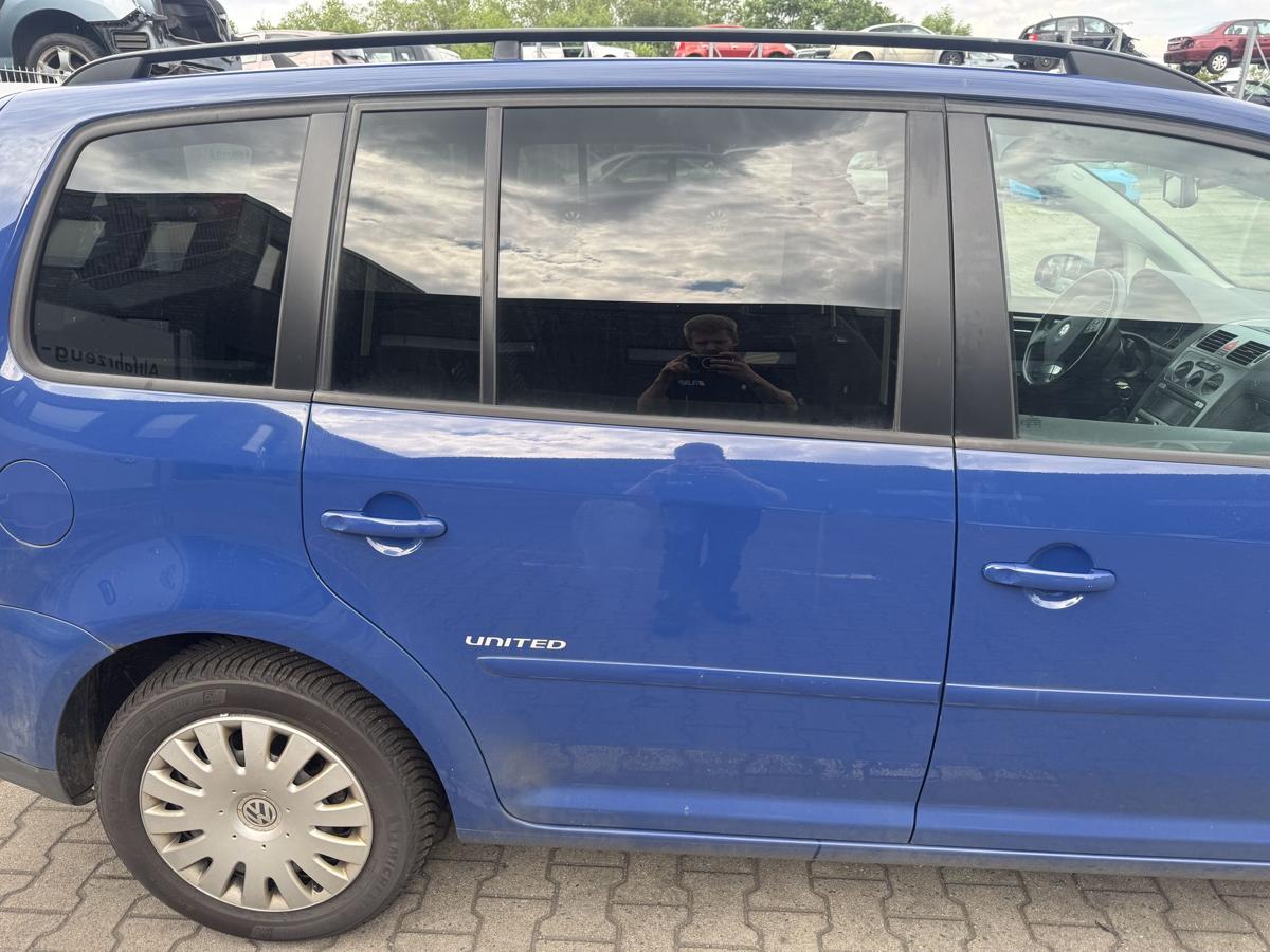 VW Touran 1T original T&uuml;r hinten rechts LL5M Indienblau Rohbau Bj.2008