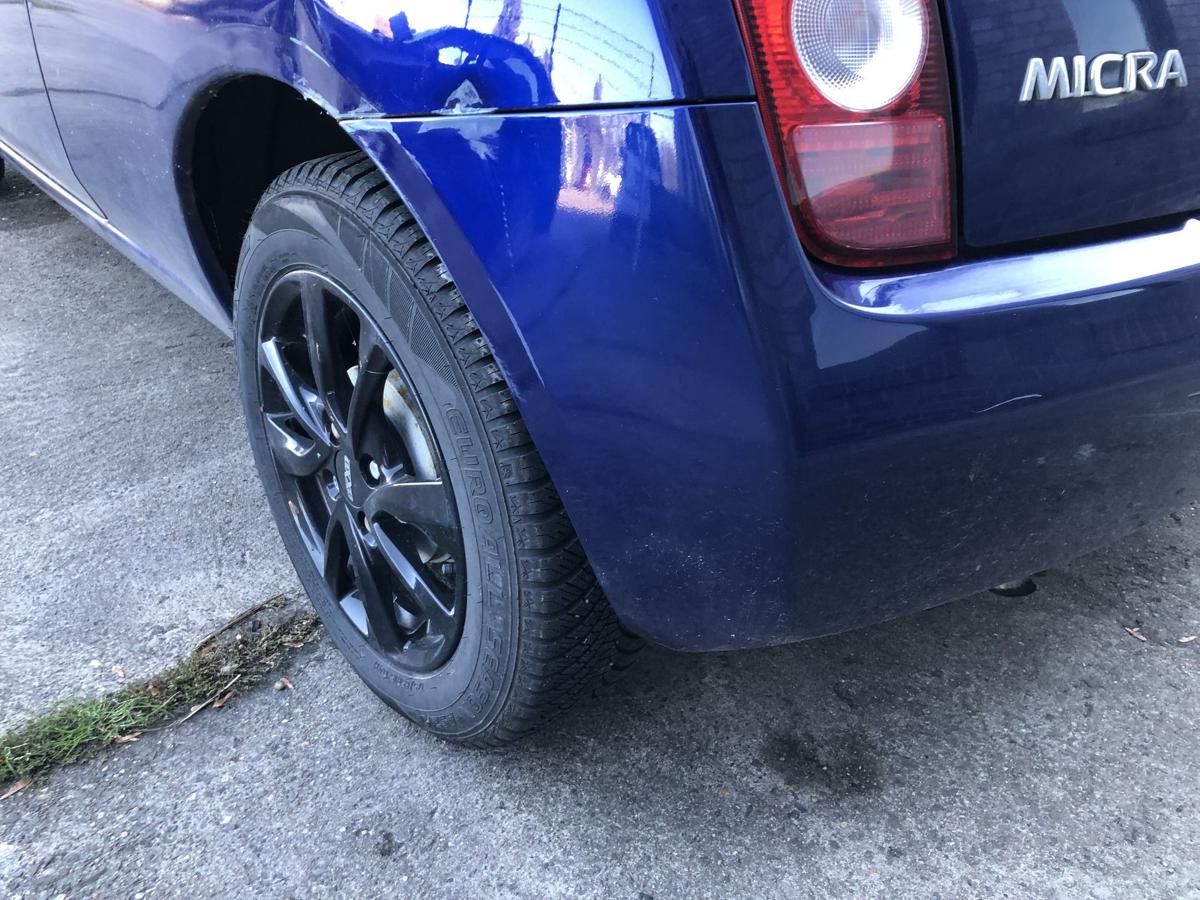 Nissan Micra K12 Stoßfänger hinten Heckschürze BW6 Dark Blue Perl Kratzer