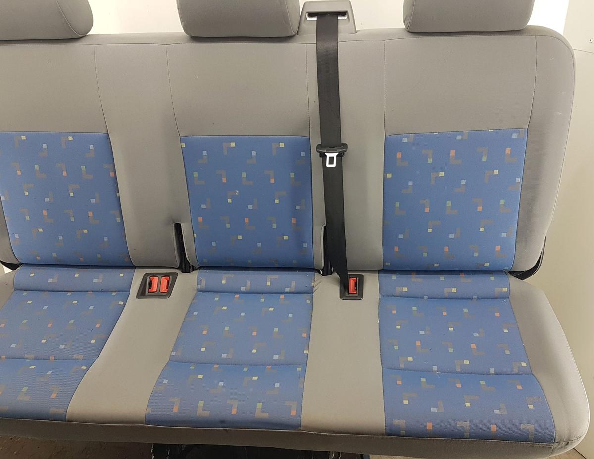 VW T5 Multivan R&uuml;cksitzbank Bj2005 blau grau Stoff 3er Sitz 2. Reihe