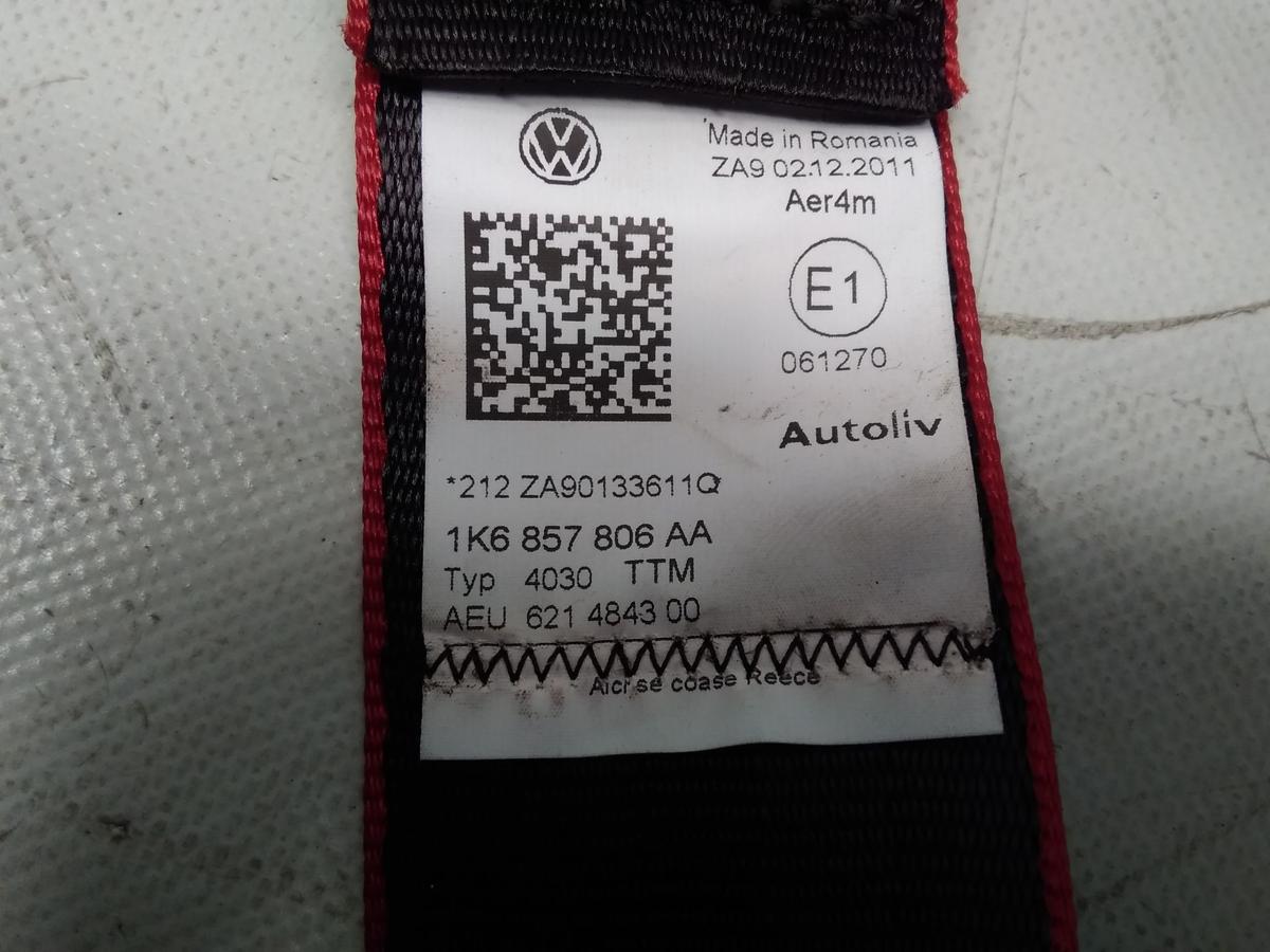 VW Golf 6 GTI ED35 orig.Sicherheitsgurt hinten rechts 5-türig Fließheck BJ2012