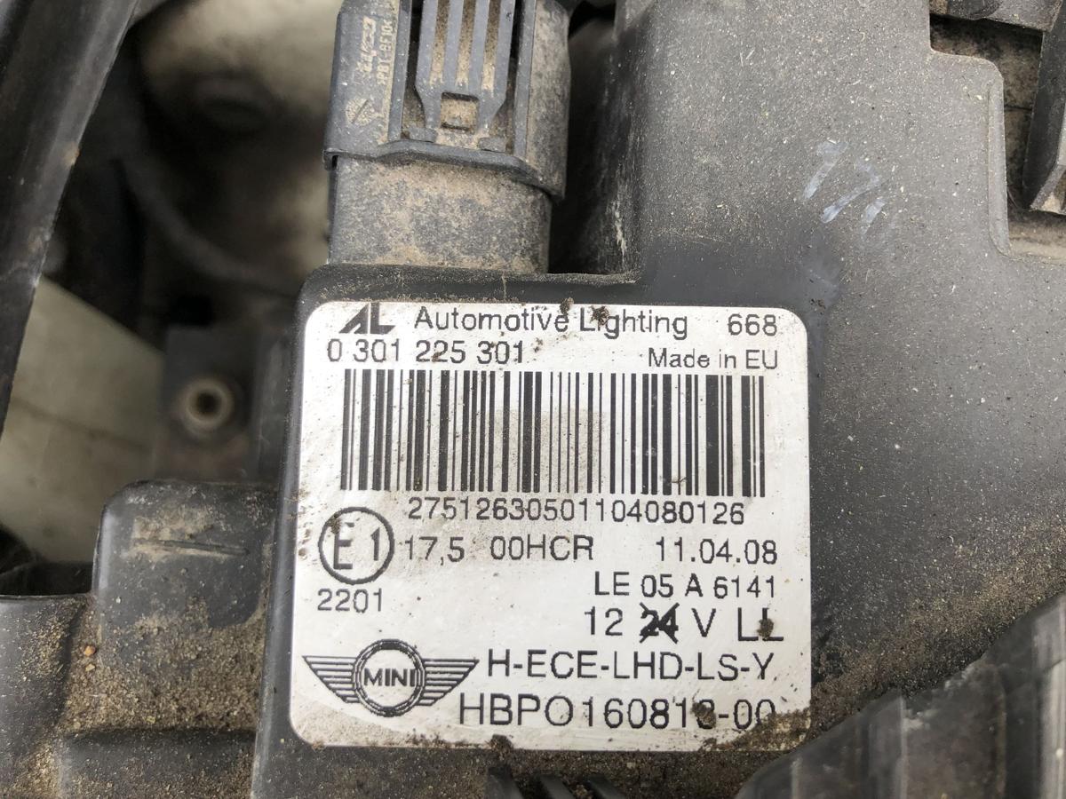BMW Mini R56 Scheinwerfer links Headlight Frontscheinwerfer 160818 Halogen