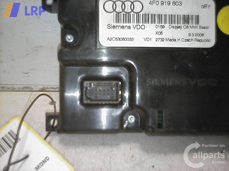 Audi A6 C6 4F Avant original MMI Display 4F0919603 SIEMENS VDO Monochrom BJ2005