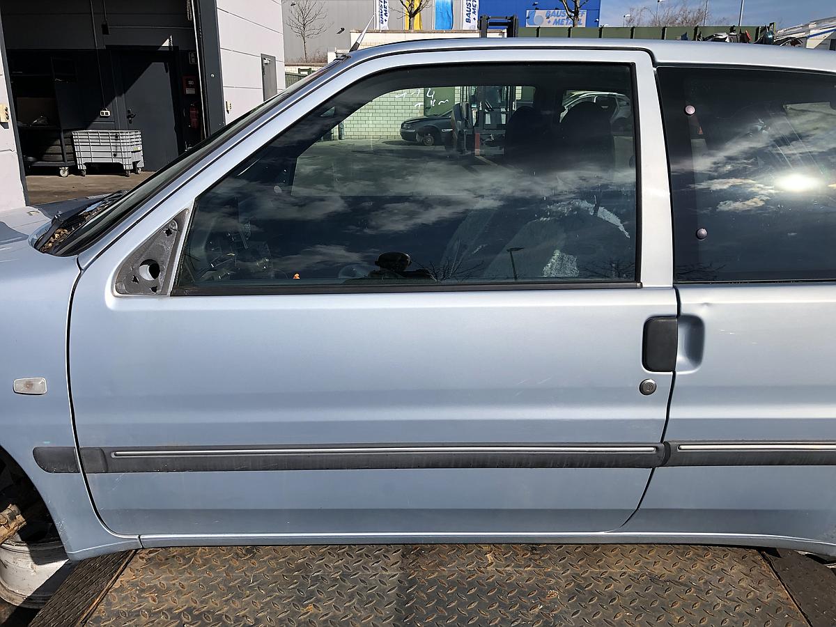 Peugeot 106 II orig Tür vorne links EYL Gris Iceland Blau Bj 2001