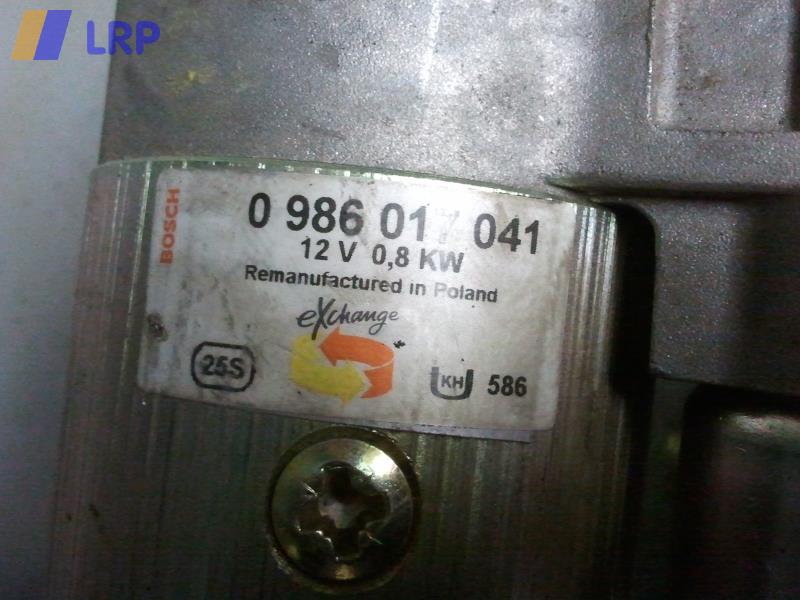 Fiat Cinquecento 170 1,1-40kW Schalter Bj.1996 Anlasser Bosch AT 0986017041