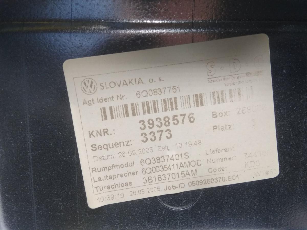 VW Polo 9N3 original Fensterheber vorn links 3-t&uuml;rig ohne Motor BJ2005