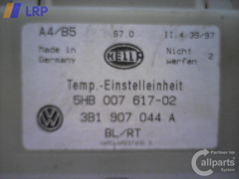 VW Golf 4 Heizungsregulierung Klimabedienteil 3B1907044A 5HB00761702 BJ1998