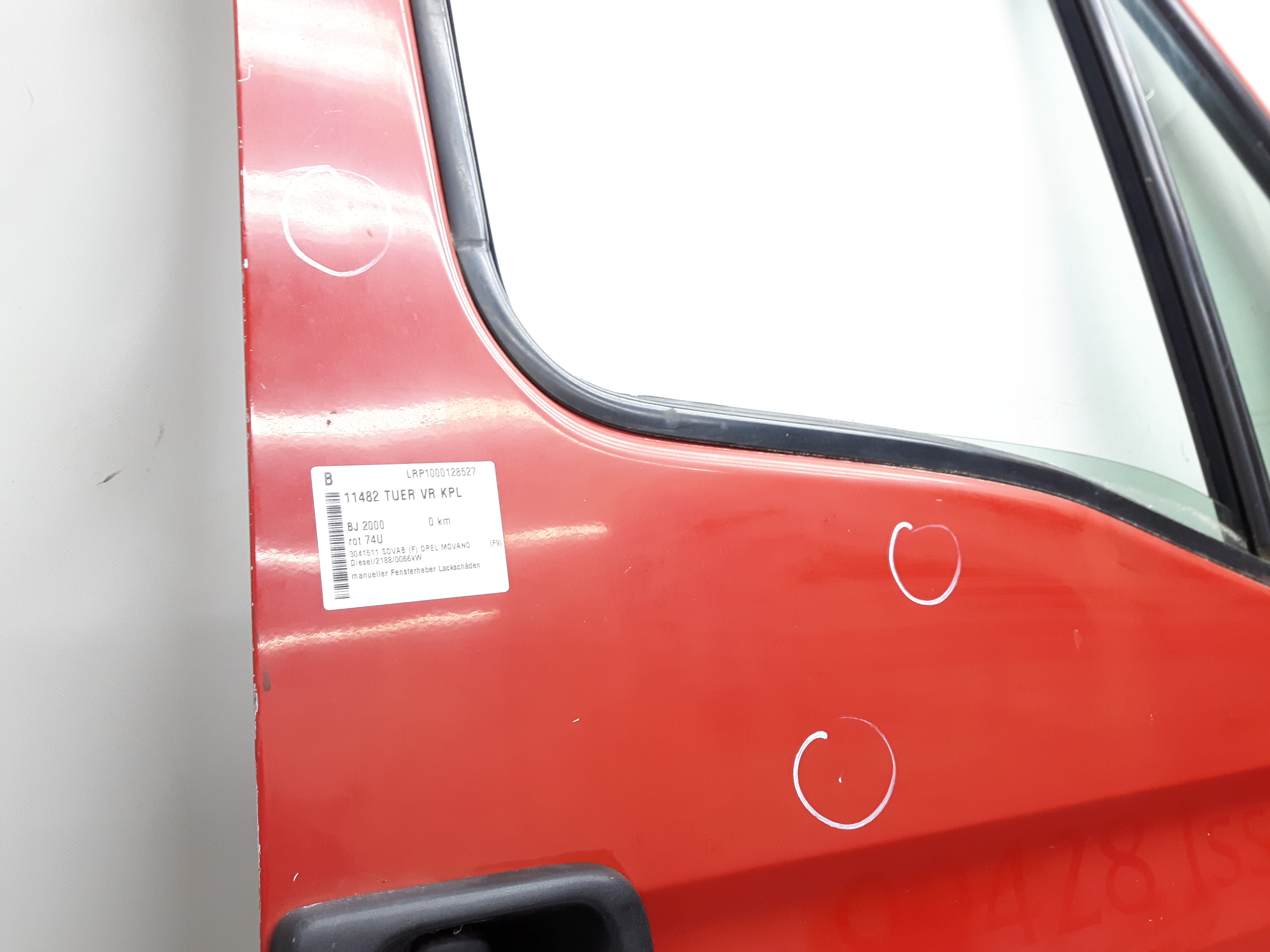 Opel Movano T&uuml;r Beifahrert&uuml;r rechts vorn original BJ2000