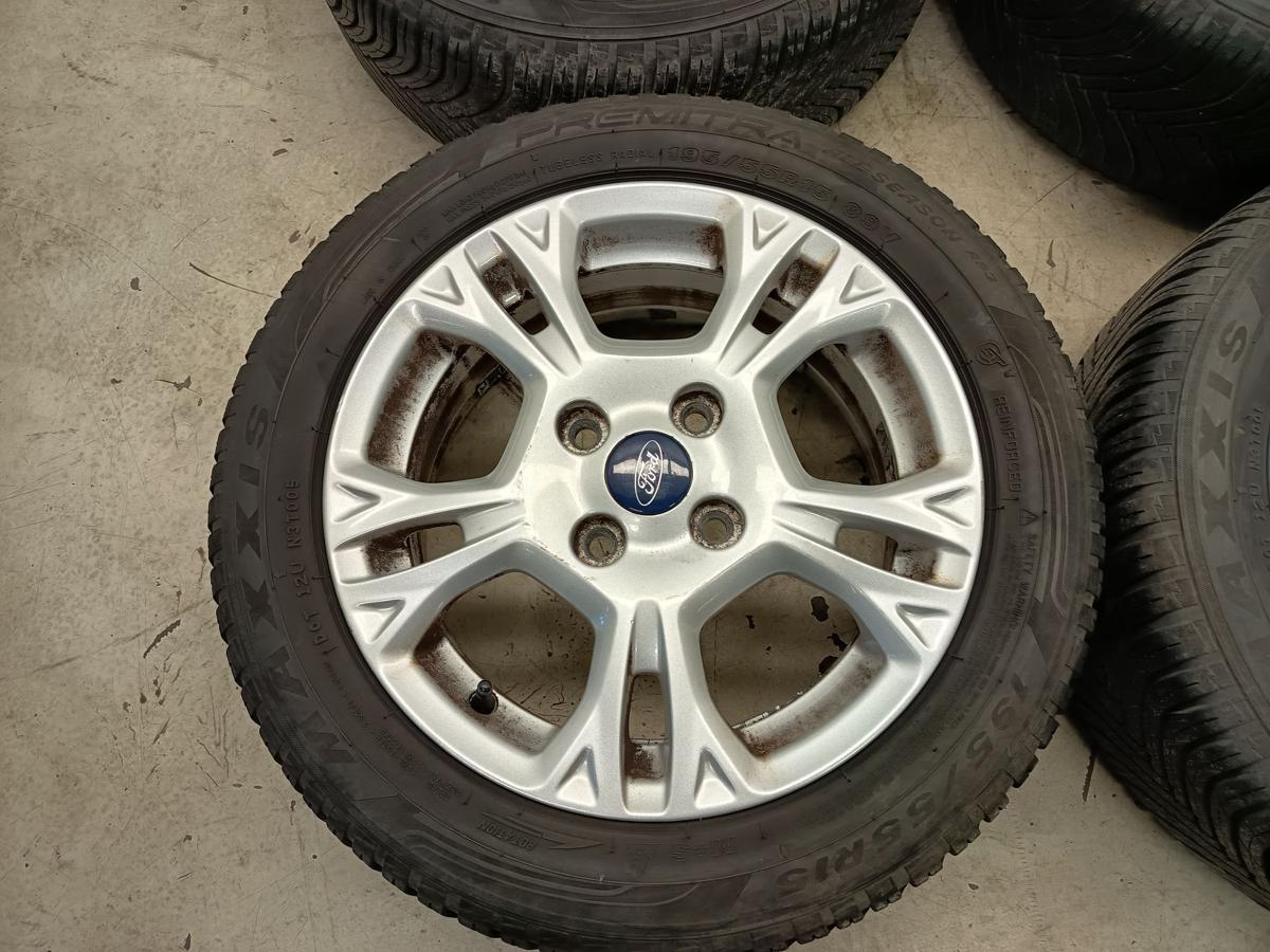 Ford Fiesta VI original Alufelgensatz mit Allwetterreifen 195/55 R15 Bj 2013