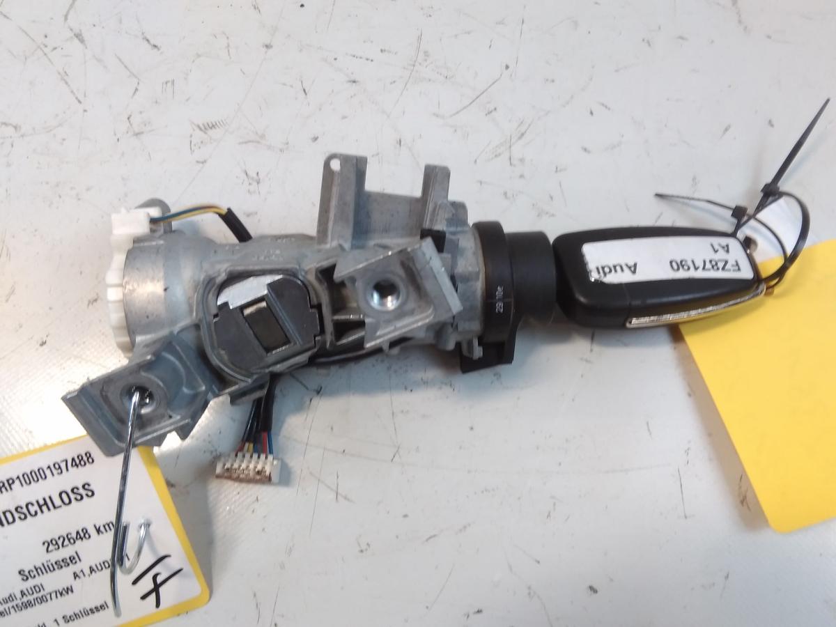 Audi A1 8X original Z&uuml;ndschlo&szlig; mit Lesespule und 1 Schl&uuml;ssel BJ2010 1K0905851B