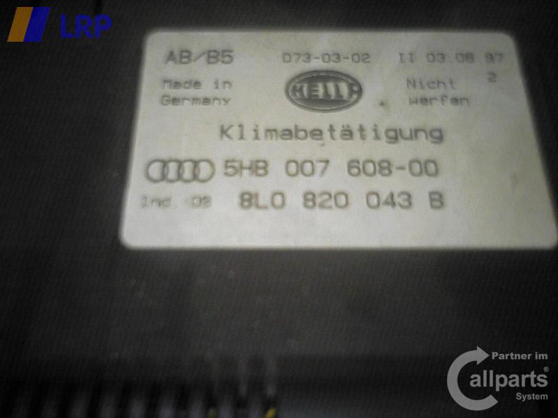 Heizungsregulierung 8L0820043B Audi A4/S4 Lim/Avant (B5) BJ: 1997
