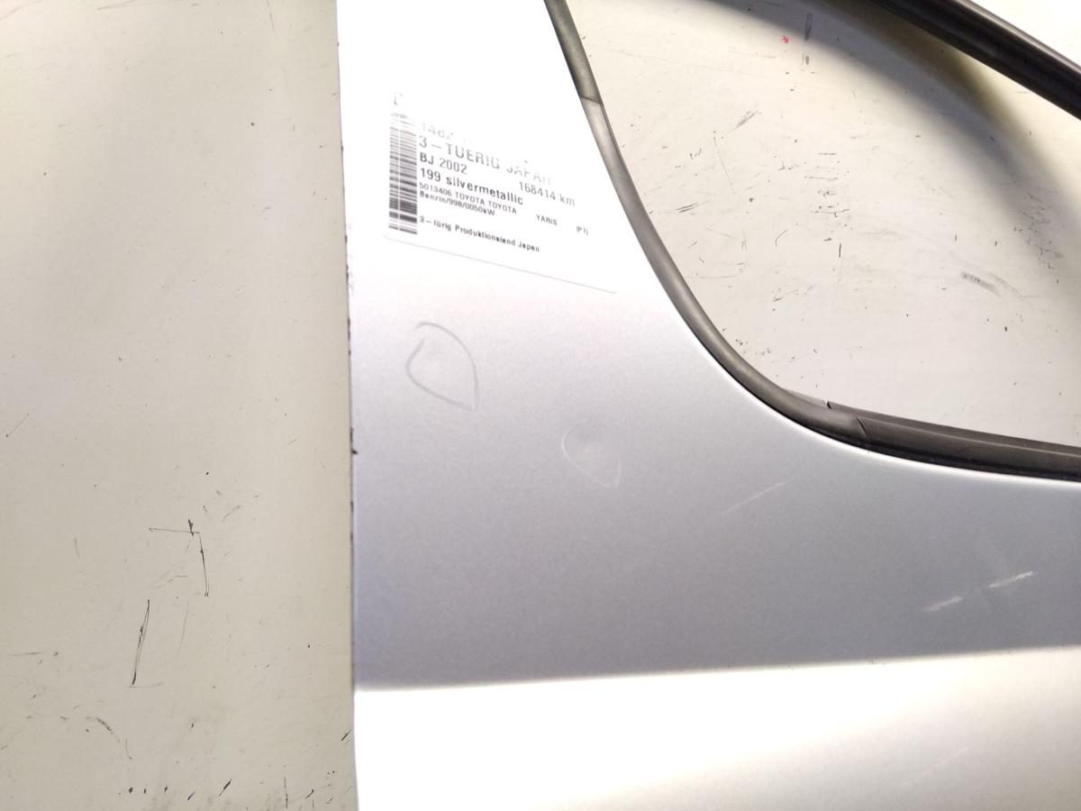 Toyota Yaris P1 T&uuml;r vorn rechts Beifahrert&uuml;r 199 silvermetallic 3-t&uuml;rig BJ2002