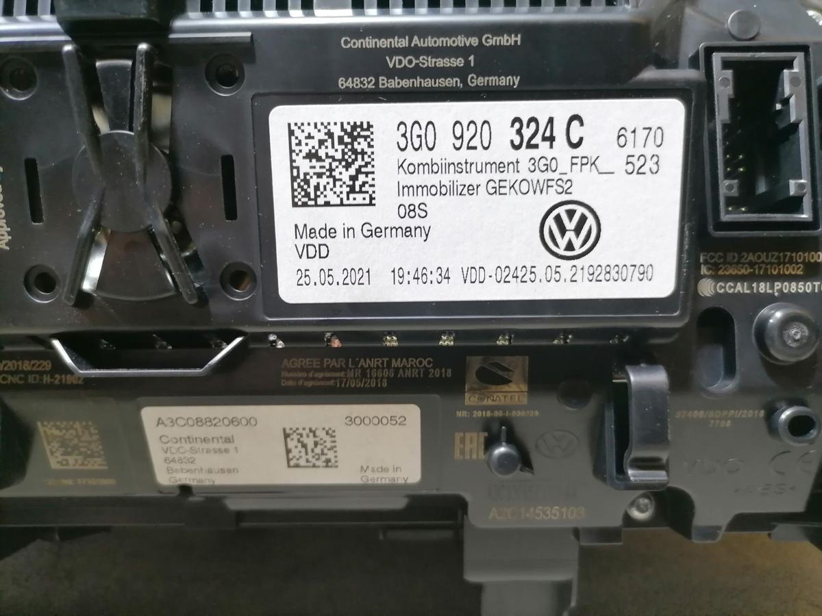 VW Passat 3G B8 Bj.2022 original Kombiinstrument Tacho 1,4 115KW