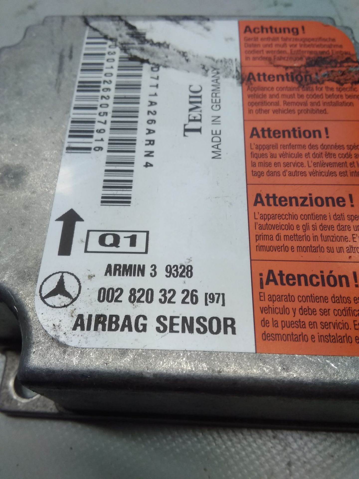 Mercedes E-Klasse 210 Steuergerät Air-bag unfallfrei Bj.2002