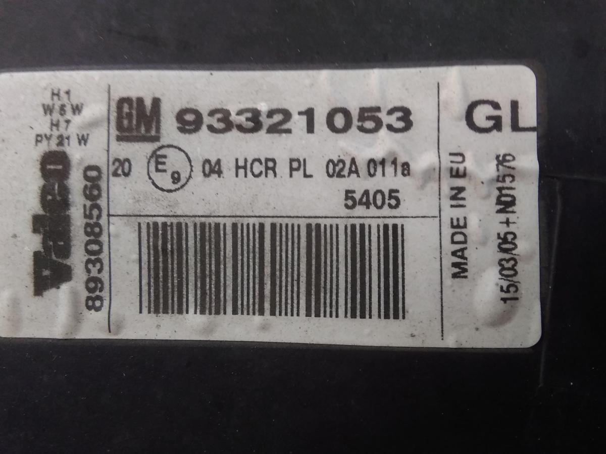 Opel Meriva A original Scheinwerfer rechts Valeo mit LWR 93321053 BJ2005