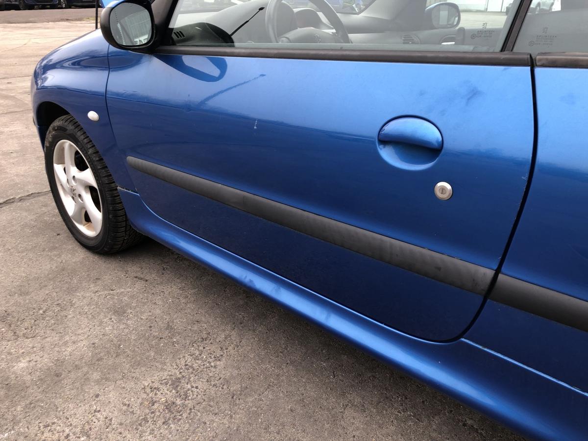 Peugeot 206CC Typ 2D T&uuml;r vorn links Fahrert&uuml;r im Rohbau KMF Poseidon Blau Met