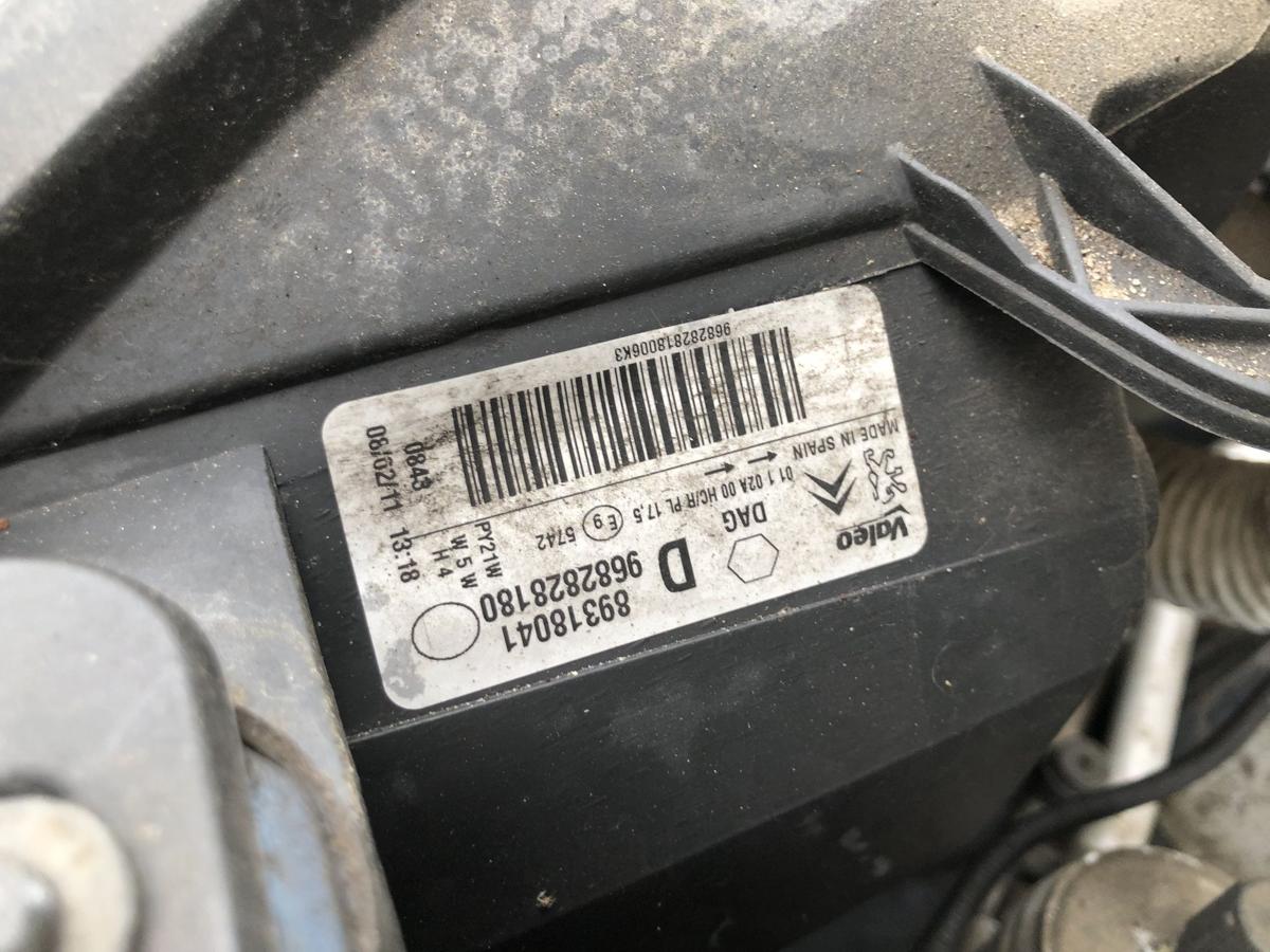 Citroen Berlingo B9 Scheinwerfer rechts Frontscheinwerfer Lampe Valeo Tr&uuml;b