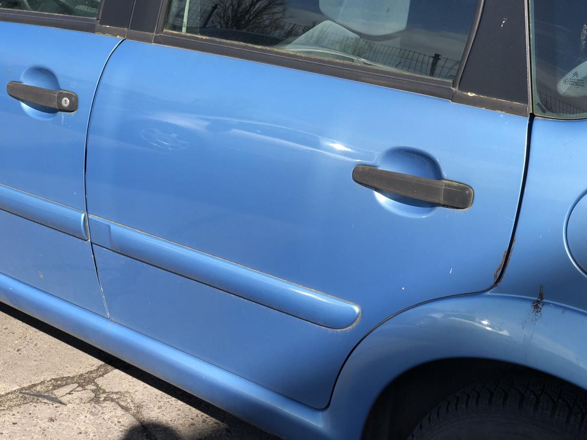 Citroen C3 Typ F T&uuml;r hinten links Fondt&uuml;r Rohbau KMY Lucia Blau Metallic