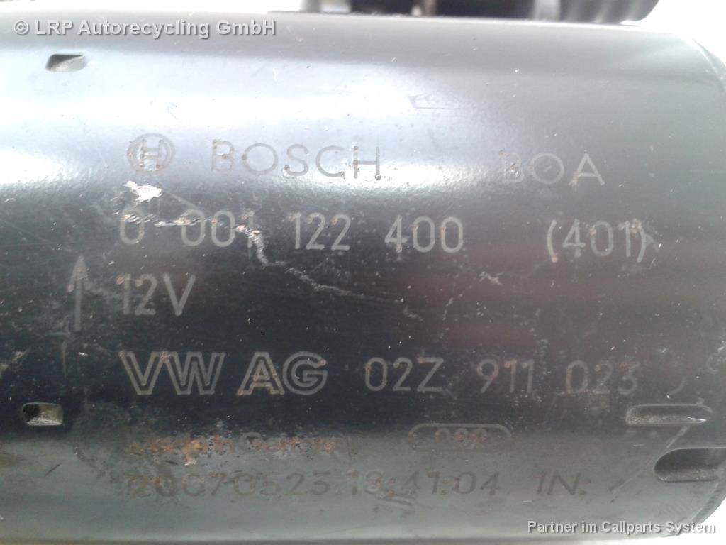 VW Jetta 1K2 BJ2009 original Anlasser 02Z911023J Bosch 2,5 125KW 5-Gang Schalter