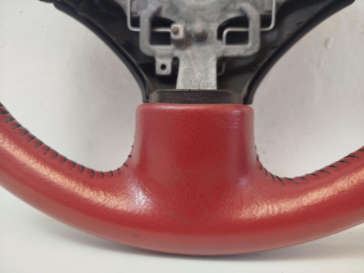 Peugeot 206 CC Lenkrad Leder Lederlenkrad rot schwarz gelocht