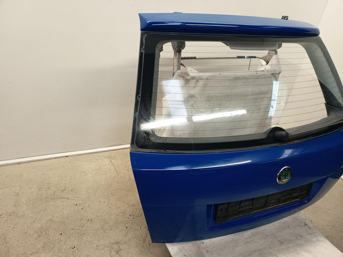 Skoda Fabia 6Y Limo ab 2005 original Heckklappe mit Scheibe LF5K Dynamic Blue