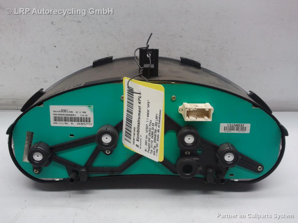 Peugeot 206 Tacho Kombiinstrument 9645096180 503000300001 JAEGER BJ2001