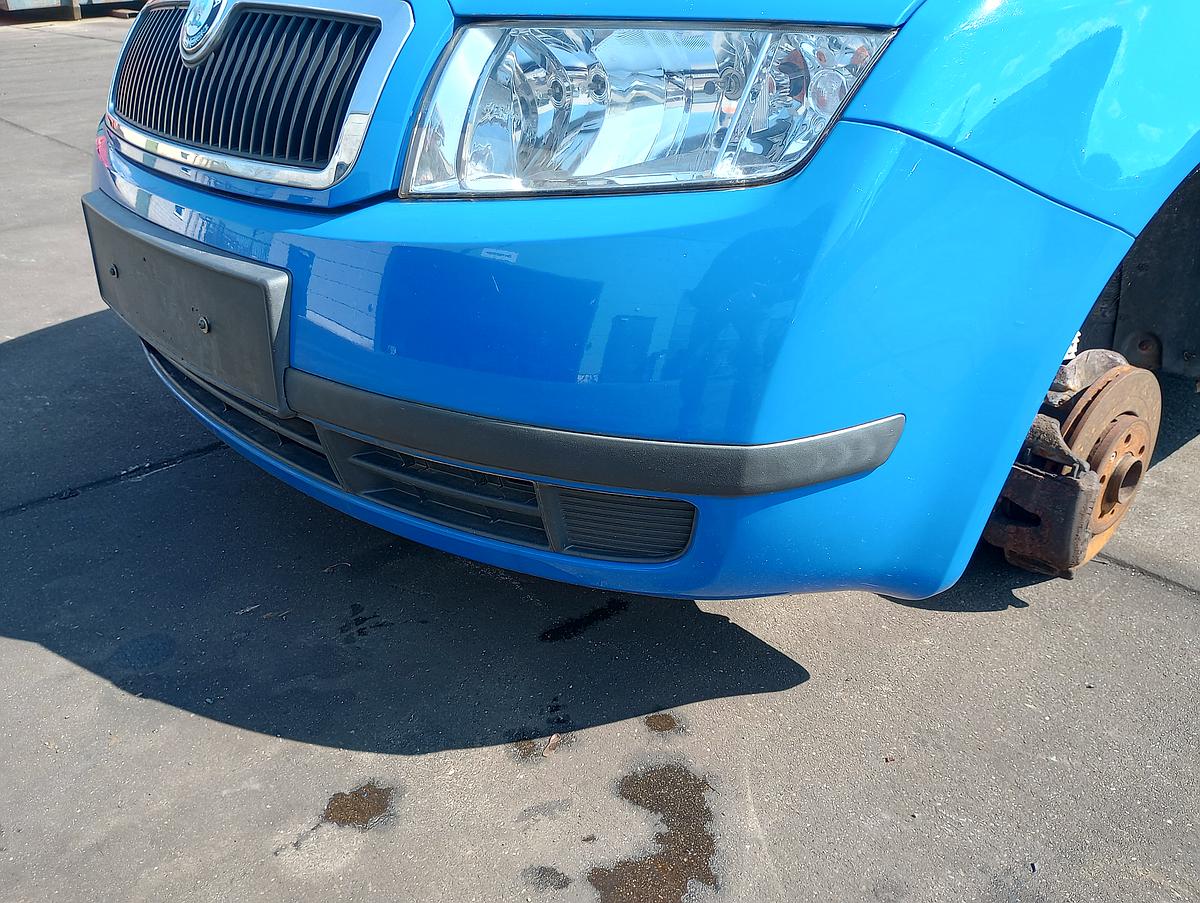 Skoda Fabia 6Y orig Stoßstange vorn LF5M Laser Blau Bj 2004