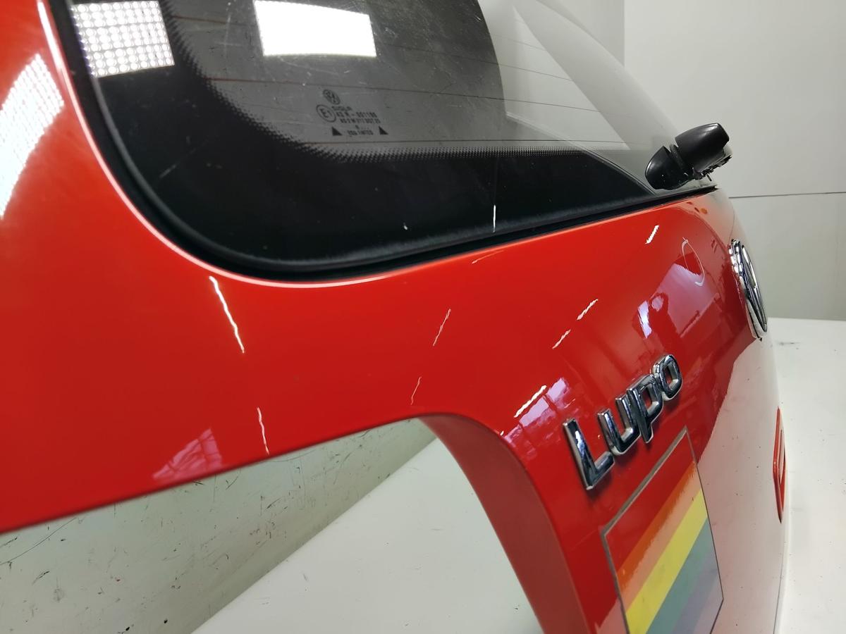 VW Lupo 6X original Heckklappe LP3G Flashrot mit Heckscheibe BJ1999