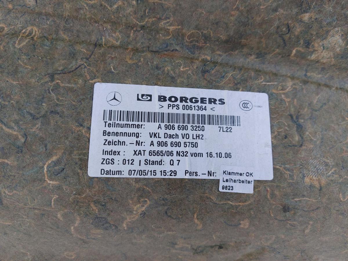 VW Crafter 35 2E Kasten Dachhimmel vorn Himmel hellgrau Dachverkleidung OEM