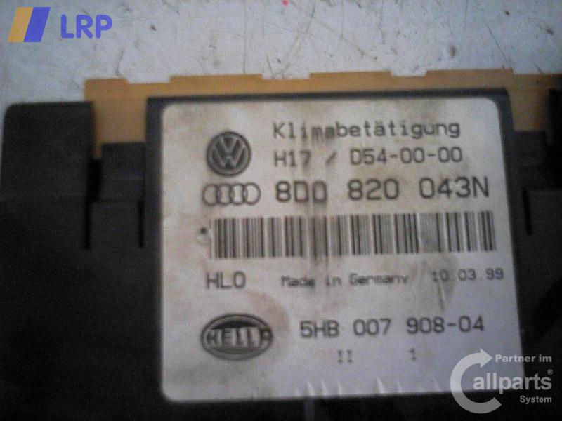 Audi A4 B5 8D Heizungsregulierung Klimabedienteil 8D0820043N 5HB00790804 BJ1999